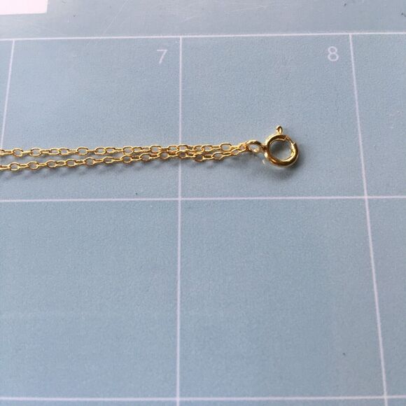 18K Gold Over Sterling Silver Bracelet Blue Cubic Zirconia Delicate Trace Chain - Picture 4 of 13